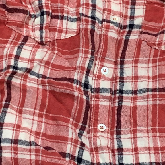 Paige Women plaid Ceder Cream / Evening Blue Long Sleeve Button-Down Shirt Size - Picture 2 of 7